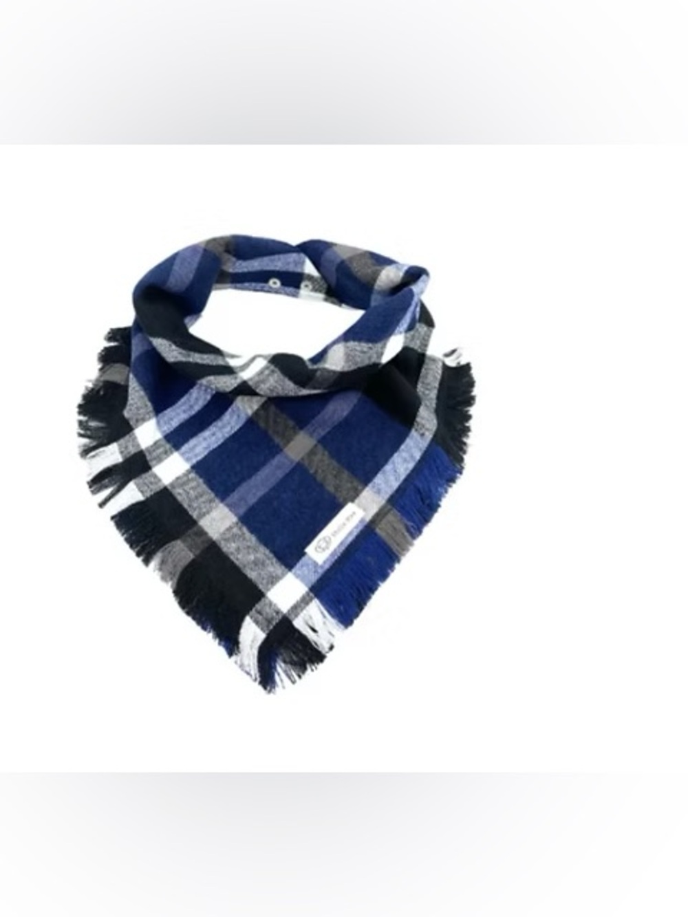 NWT Flannel Snap Dog Bandana Blue/Black SMALL or XXL